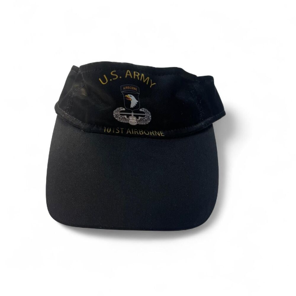 U.S. Army 101st Airborne Black Visor Eagle Logo Military Hat